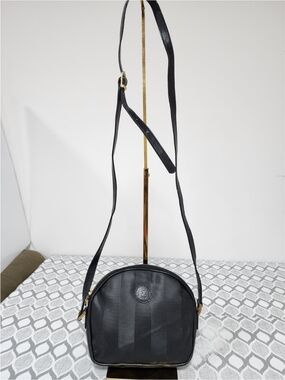 Fendi Vintage Pequin Crossbody Bag Black